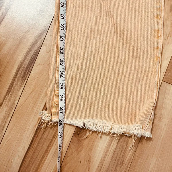 Zara Jeans Women’s Lt Orange Sz 4 High Rise Wide Leg Denim Raw Hem Boho Summer - Image 5