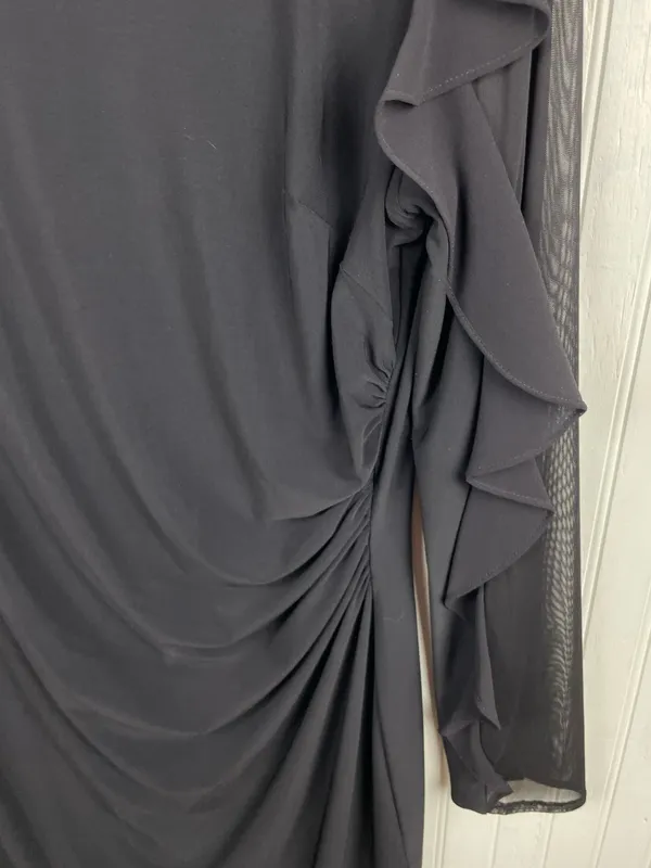 Lauren Ralph Lauren Georgette Ruffle Long-Sleeve Sheath Cocktail Dress Size 16 - Image 8