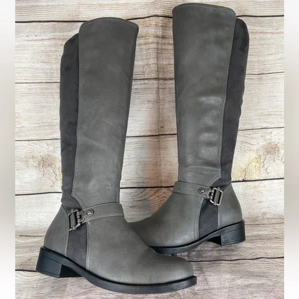Dream Paris Gray Over the Knee Riding Boots Size 6 - Image 2
