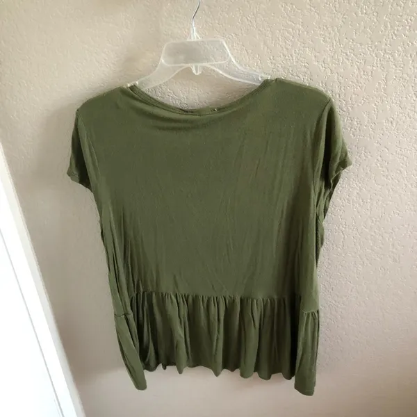 Green Knit Blouse Size L - Image 4