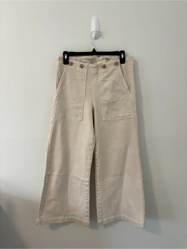 Pilcro‎ The Kit High-Rise Wide-Leg Utility Trouser Jeans Size 27 - Image 2