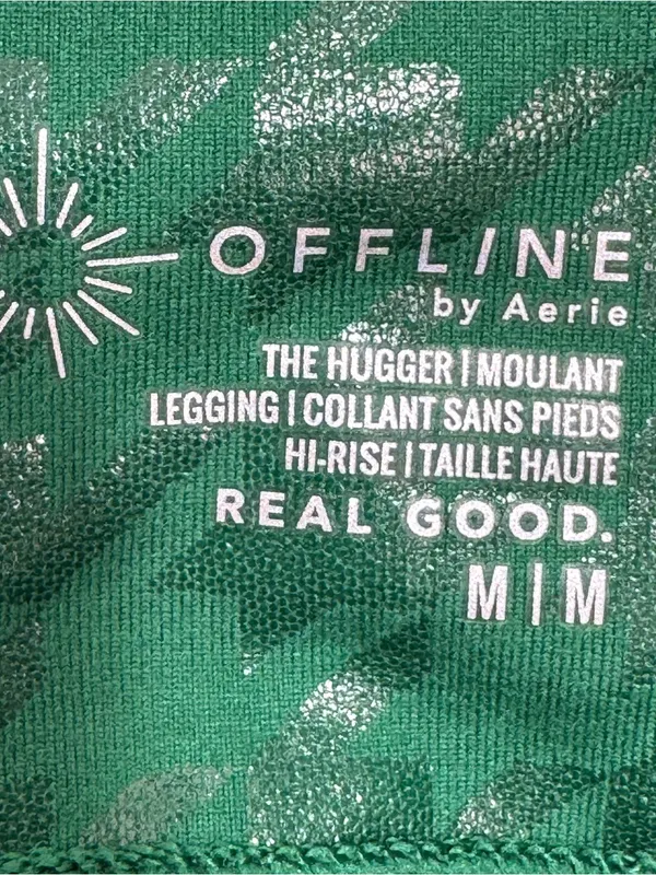 Offline Aerie Houndstooth Hugger High‎ Waisted Ankle Leggings Green Medium - Image 10