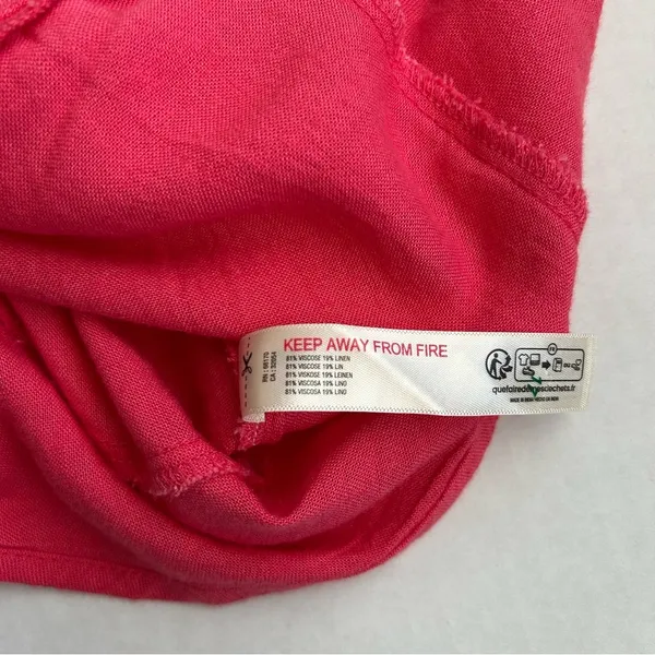 Free People Pink Linen Blend‎ Cropped Camisole Top Button Back Small NEW - Image 9