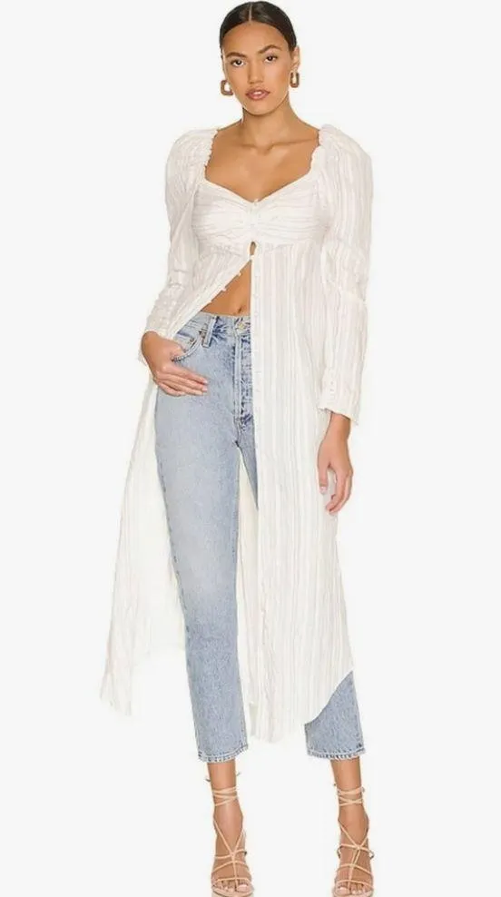 NWT FREE PEOPLE ButtonDown LUNA Maxi Top Size XS - Image 3