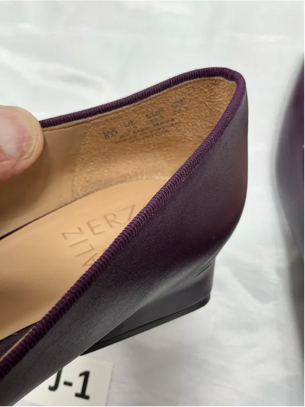 Womans New Naturalizer Georgia Slip On Pumps 8 M Plum Pointed Toe Block Heel - Image 6
