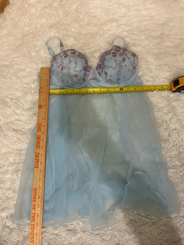Vintage Fashion Bug babydoll features sheer mesh chemise bra top fairycore 18 - Image 6