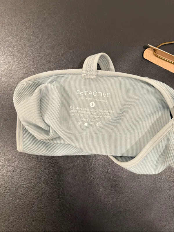 Set Active Blue Ribbed Top - Image 4
