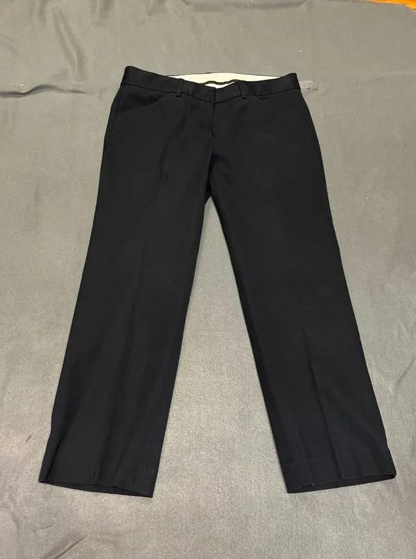 Theory Women's Black Cotton Blend Slim Straight Dress Pants Size 8 - Image 2