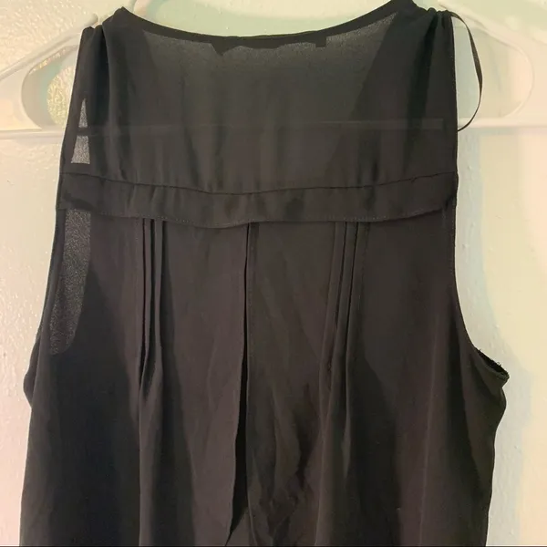 Zara Women's Size XS Sleeveless Blouse Black‎ V-Neck Lace Underlay Cape Back - Image 7