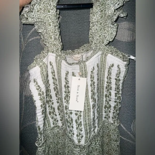 Sim & Sam Jumpsuit Medium Floral Smocked Forest Fairy Boho Cottagecore Sim & Sam - Image 2