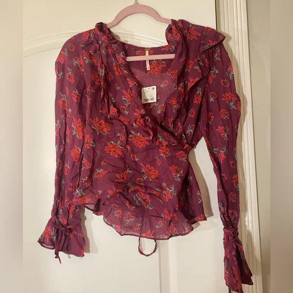 Free People Amanda‎ Ruffle Long Sleeve Top NWT - Image 2