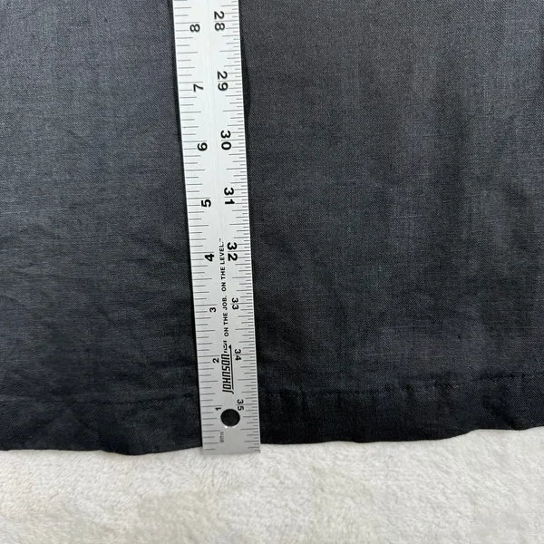 Quince 100% European Linen Maxi Skirt Black Side Slit Pockets Small MIVN004 - Image 4