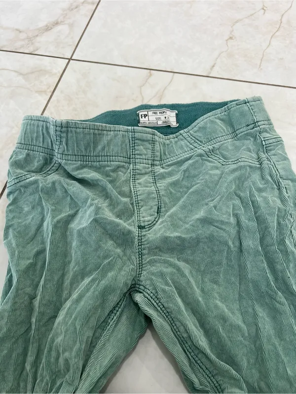 Free People Green Corduroy Flare Pull On Pants Size 27 - Image 2