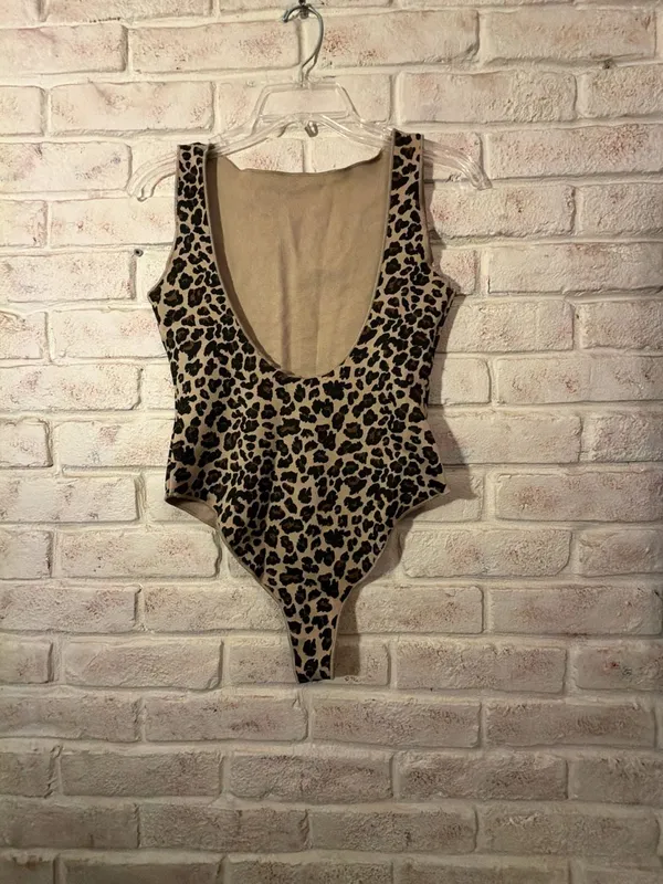 Zara Leopard Print Sleeveless Tank Bodysuit Size M - Image 2