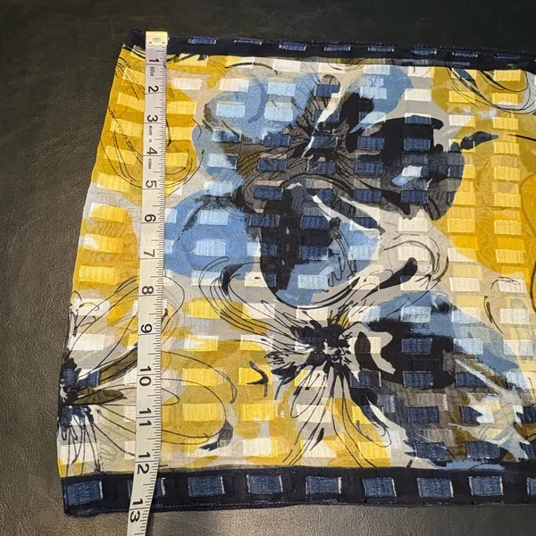 Christopher & Banks Yellow and Blue Floral Lightweight Scarf NWT - Image 9