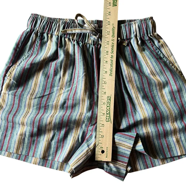 Topshop Women's‎ 4 Striped Shorts Casual Summer Colorful Relaxed Tie Waist - Image 6