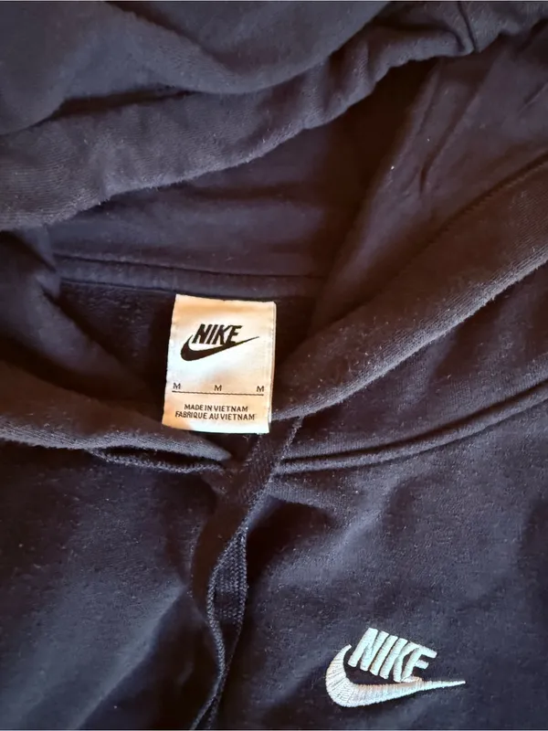 Nike Black Pullover Hoodie with White Swoosh - Image 2