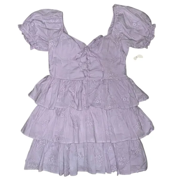 Lavender Puff Sleeve corset Tiered Dress orchid petal medium altar’d state nwt - Image 2
