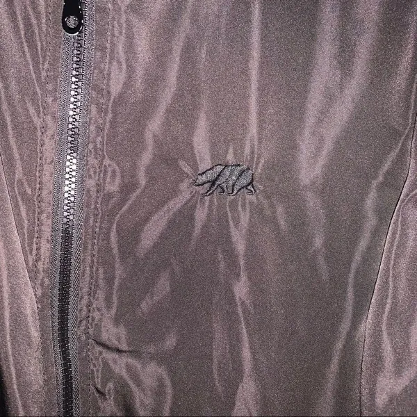 Brandy Melville Windbreaker Jacket Womens OS Black Bear Logo Hooded Full Zip - Image 7