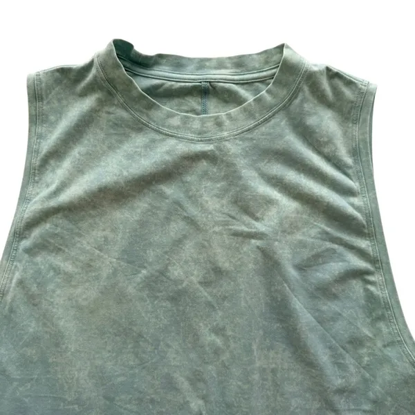 Lululemon All Yours Muscle Tank Top Cloudy Wash Arctic Green Size 10 Cotton - Image 3