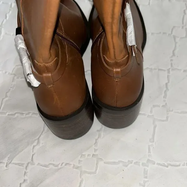 Linea Paolo Kamile Knee High Almond Toe Leather Tan Riding Boots(Size 9M) - Image 9