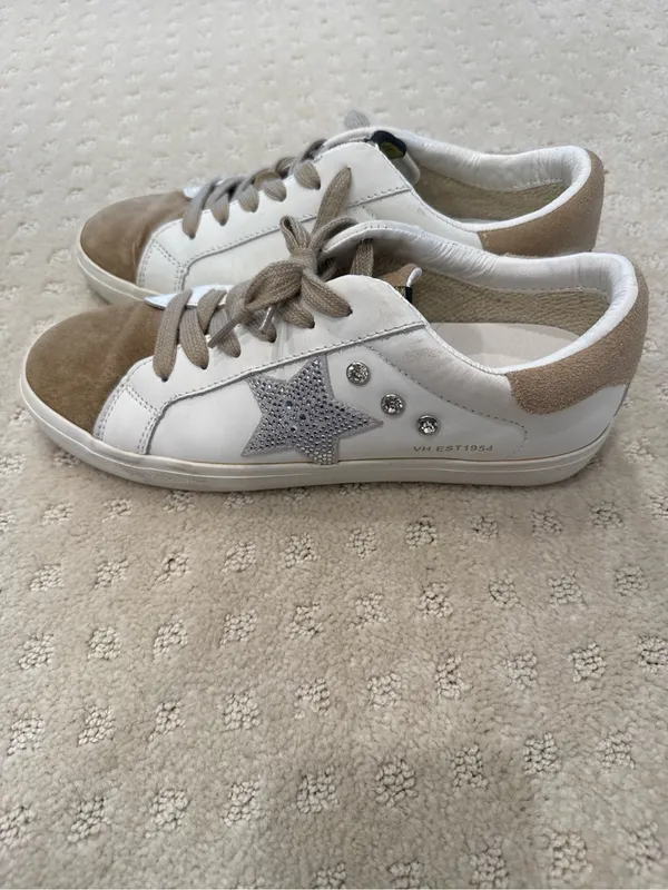 Vintage Havana Excel White Multi Rhinestone Star Sneakers Size 8.5 - Image 4
