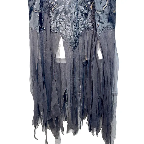 NWT Mandalay Black Silver Beaded Sequin Short Mini Evening Dress Womens Size 10 - Image 9