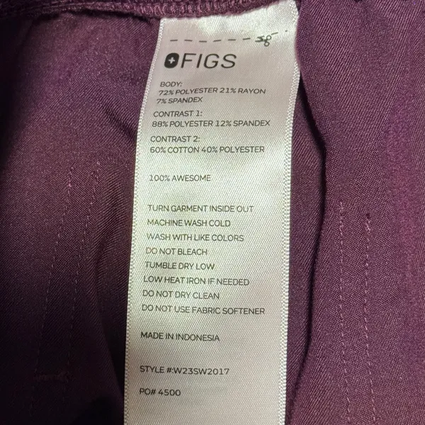 Figs High Waisted Zamora Joggers Size XS Deep Purple PO 4500 - Image 5