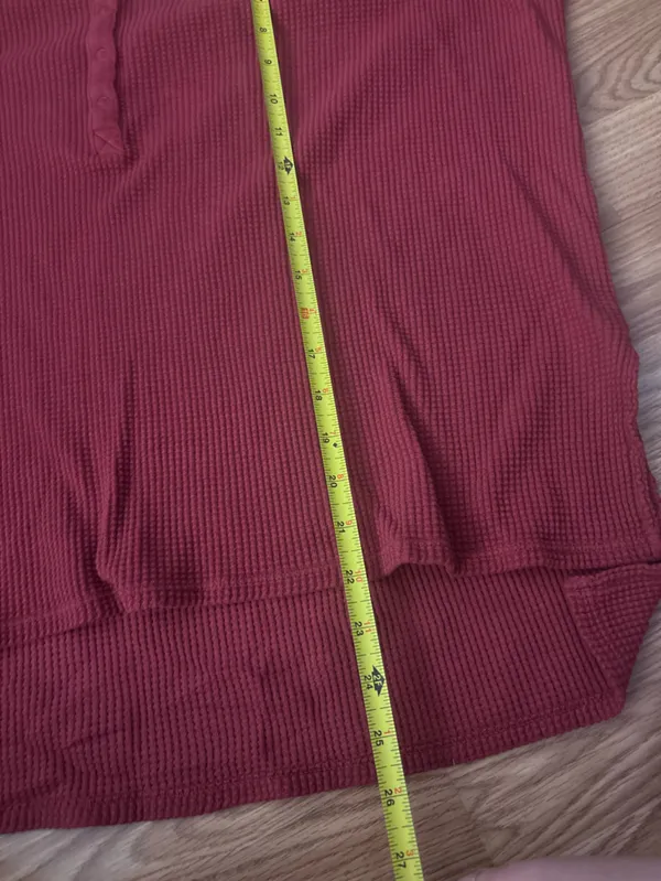 Aerie Offline Waffle Henley Long Sleeve Top Size Medium - Image 6