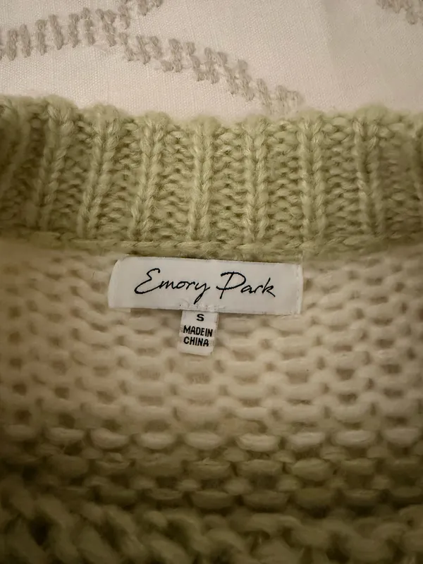 Emory Park Sage & White Stripped Sweater  - Image 3