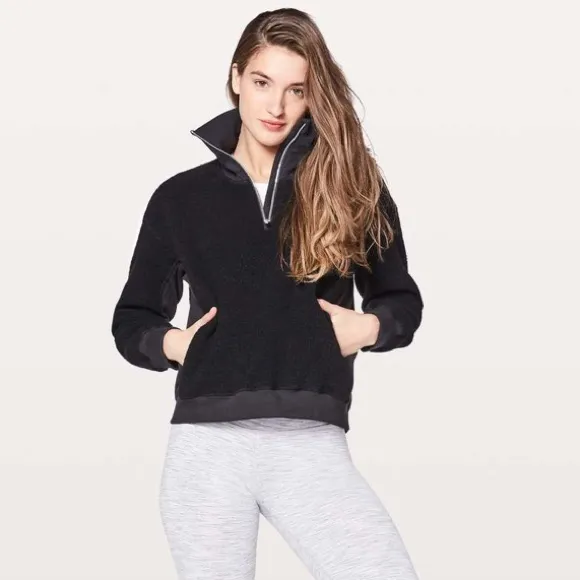 Lululemon Stand Out Sherpa Half Zip Pullover in Black - Image 9