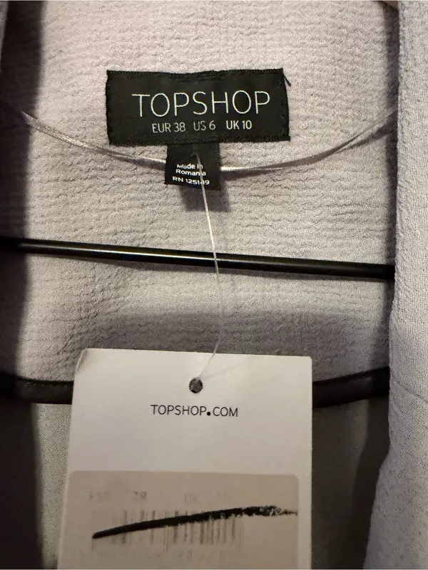 Top shop Grey duster trench coat Open Front Size 6 NWT - Image 3