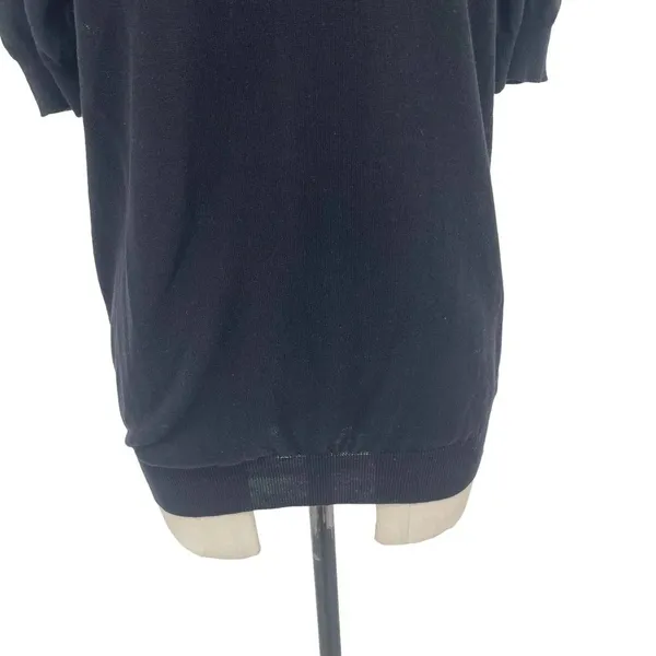 Versace Black Cotton Knit Short‎ Sleeve Sweater Size Medium - Image 3