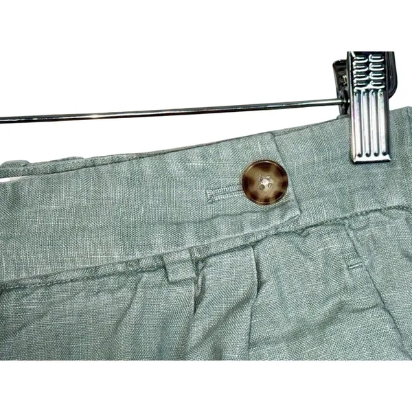 Abercrombie & Fitch Sage Green Linen Wide Leg Dress Pants Trousers Women Size 27 - Image 7