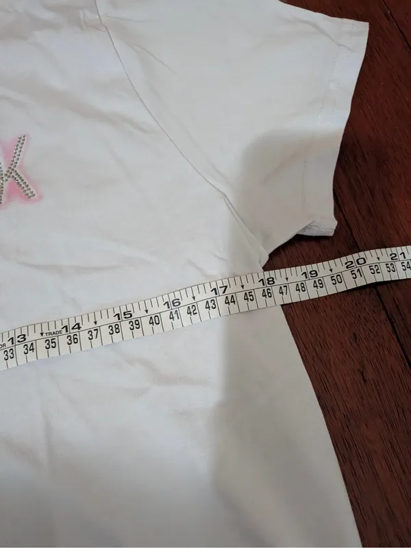 Gymshark Pink Rhinestone Logo Cropped Tee Size L - Image 9