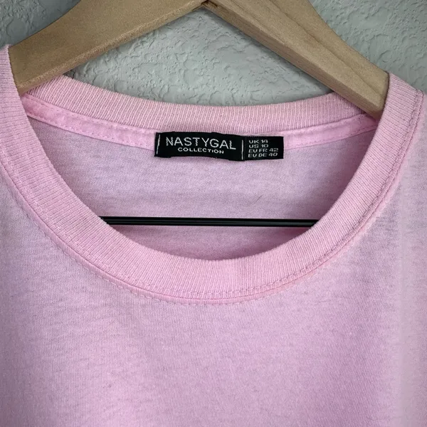 💖Nasty Gal F*^k Off Light Pink Oversized Sleep Tee - Image 7