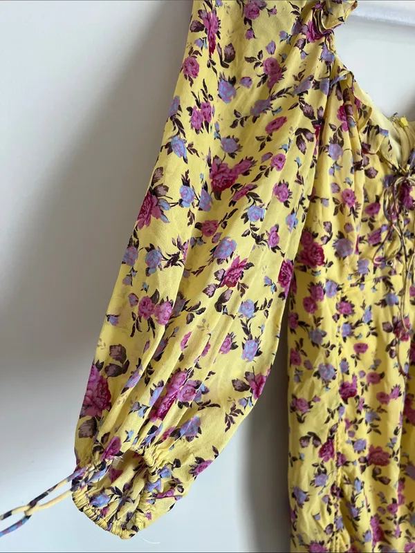 For Love & Lemons Silk Mini‎ Dress Floral Sweatheart Size XS - Image 3