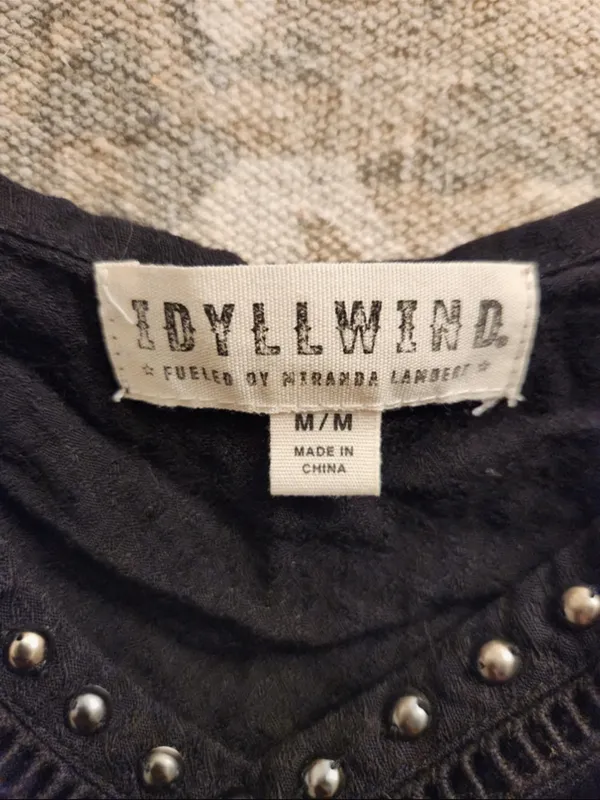 $45 IDYLLWIND WOMEN'S CLEMMONS FRINGE TANK in black M - Image 7