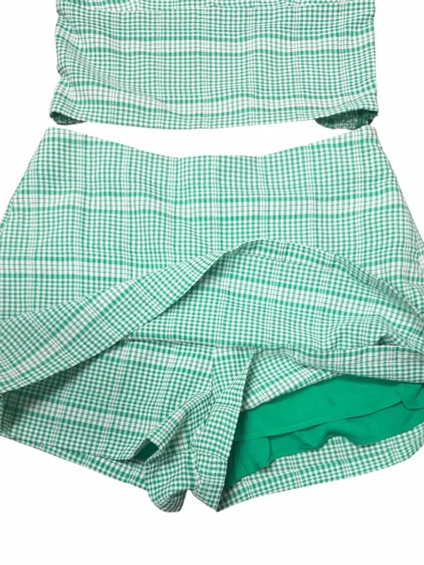 TCEC Gingham Puff Sleeve Crop Top + Skort Set // Picnic Coquette Summer Vibe M - Image 7