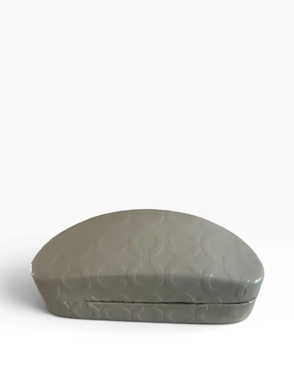 Coach signature embossed hard shell sunglasses eyeglasses case white glossy - Image 3