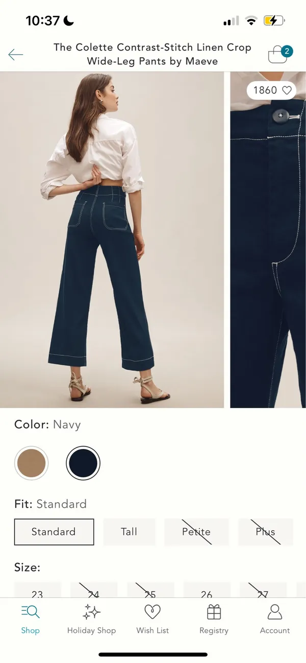Anthropologie Colette Wide-Leg Crop Pants - Image 4