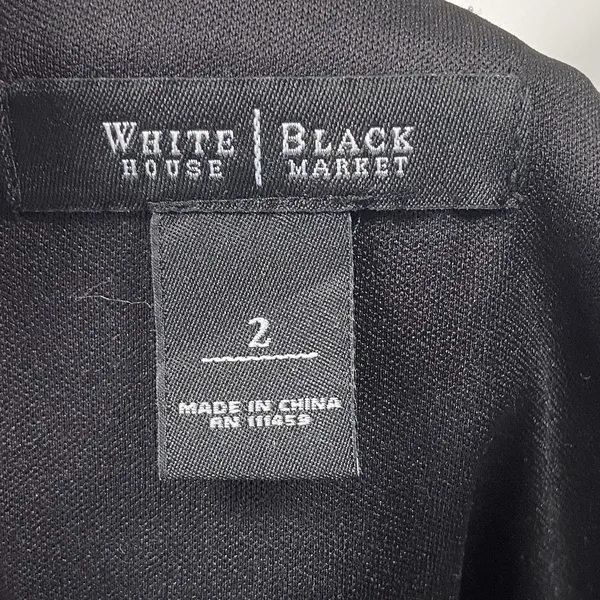 White House Black Market Dress Women's Size 2 Black and White Sheath Geometric - Image 4