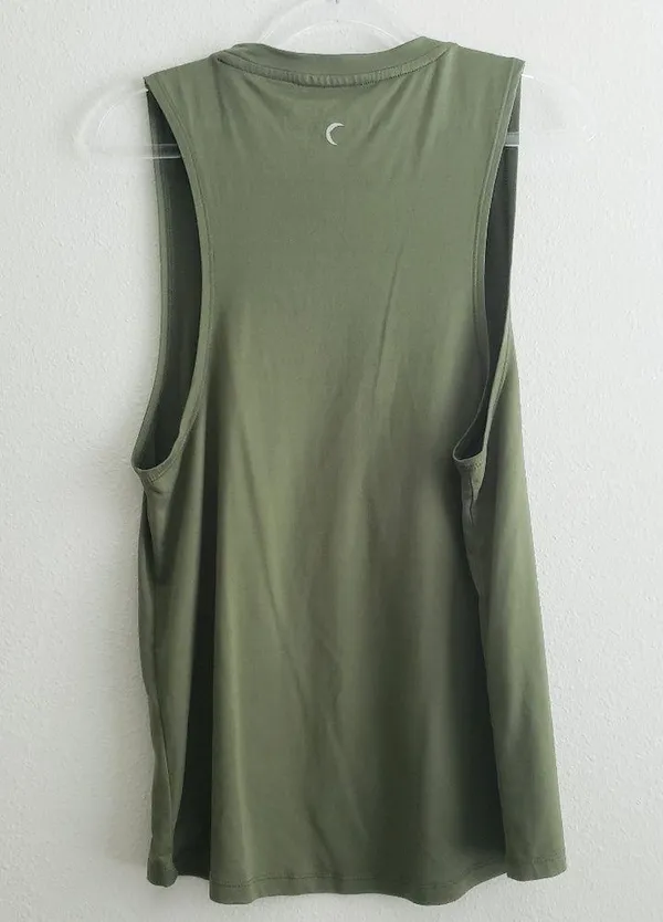 Zyia Active Olive Sleeveless Kettle Moon Muscle Tank Top - Image 4