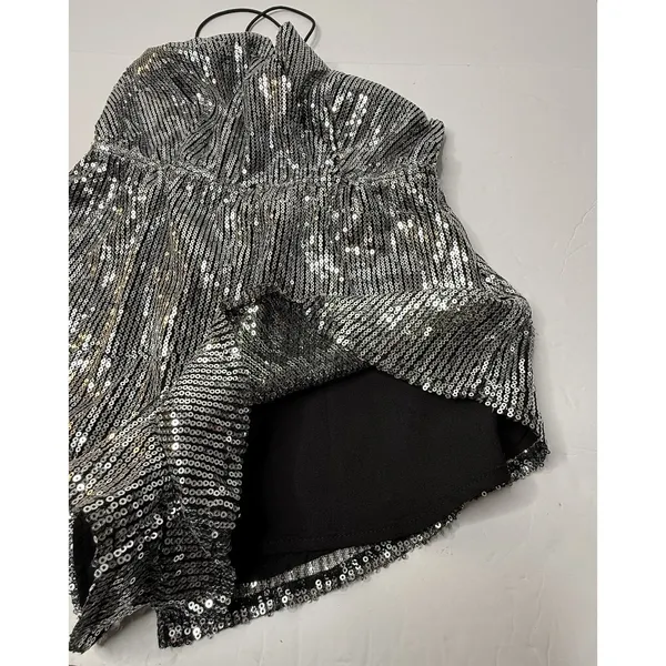 Showpo Disco Lights Playsuit Romper Sz 08 Silver Sequins Dance Festival Diva New - Image 11