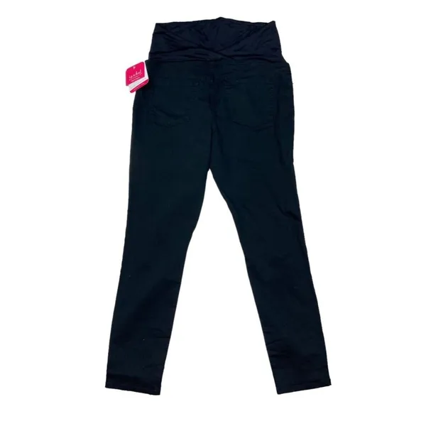 New Isabel Maternity Black Crossover Panel Skinny Pant Womens Size 12/31 Casual - Image 2
