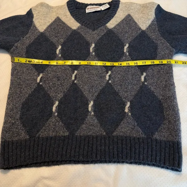Vintage McGregor Wool Blend V Neck Argyle Sweater Women’s Sz XL (fits like Large - Image 6