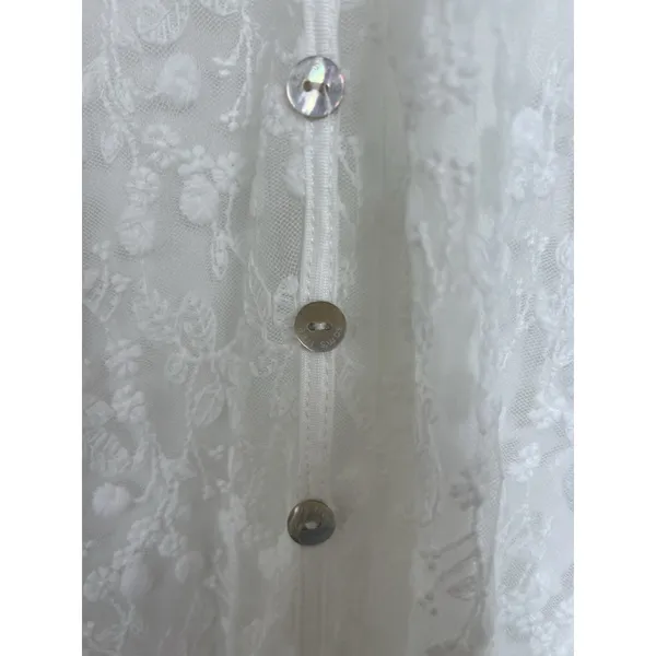 White Embroidered Floral Maxi Dress Flutter Sleeve Bridal Wedding Guest Fairy - Image 3
