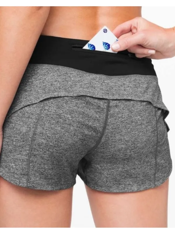 LULULEMON Speed Up Shorts in Heather Lux Grey Black Size 8 Running Workout - Image 8