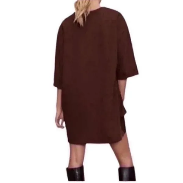 Zara Maroon Brown Color Mini Ruffle Dress (Size Small) - Image 2