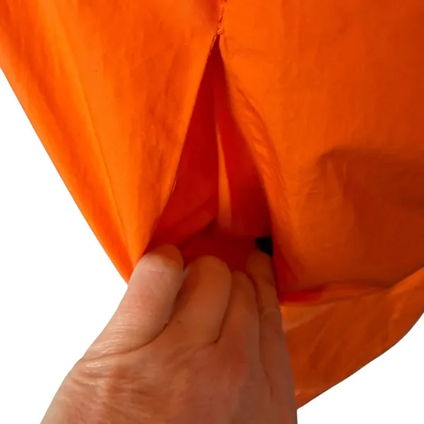 Tela Dress Women XS Orange Cotton Poplin Ruffle V-Neck Cap‎ Sleeve Shift Mini - Image 7